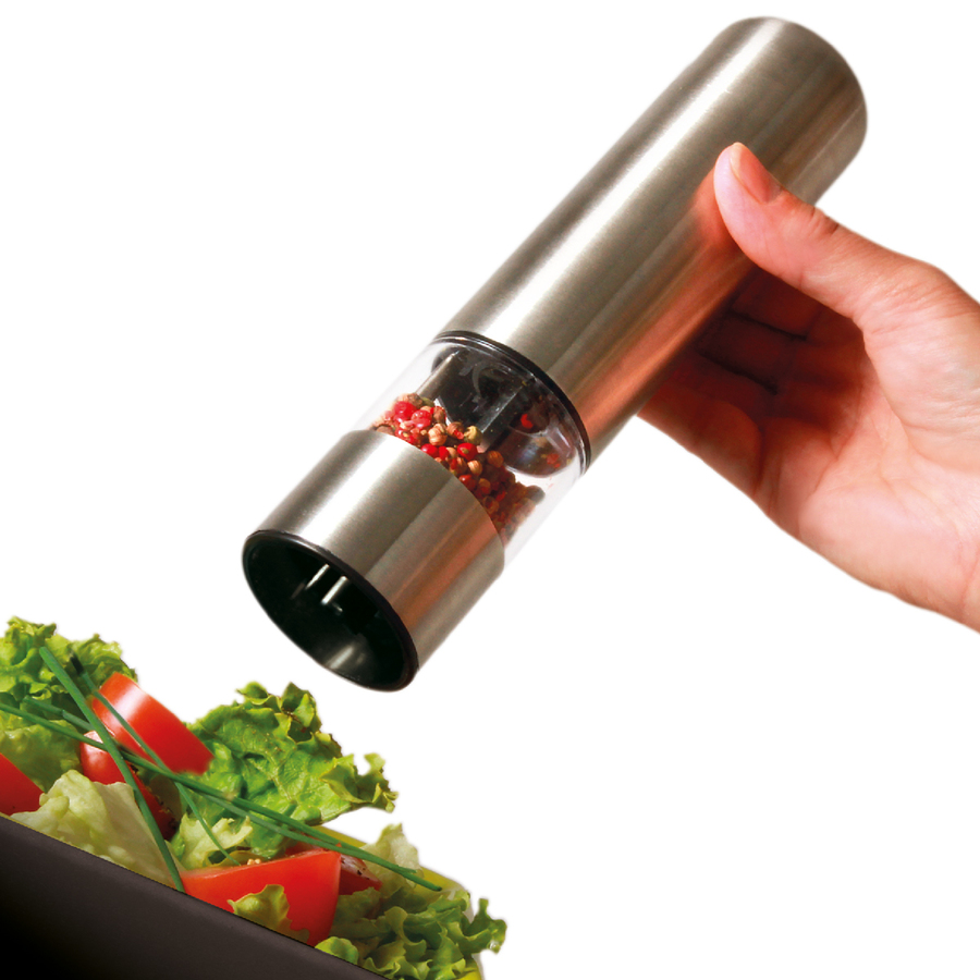 Moulin électrique à led 23 cm, inox