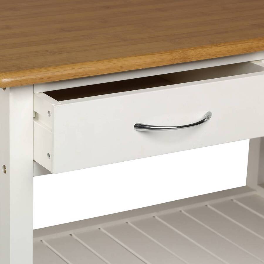 Dessertes 2 niveaux, blanc Bambou