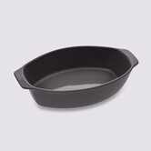 Plat ovale 39x24cm , gris Céramique