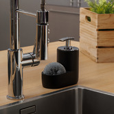 Distributeur de savon avec éponge 300ml, noir 