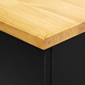 Ilot de cuisine à roulettes bois, noir 