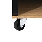 Ilot de cuisine à roulettes bois, noir 