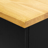 Ilot de cuisine à roulettes bois, noir 