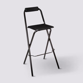 Chaise de bar pliante, noir Louna
