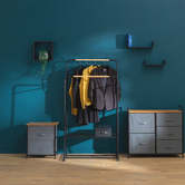 Portant à vêtements double, noir Blackwood