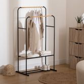 Portant à vêtements double, noir Blackwood