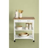 Dessertes 2 niveaux, blanc Bambou