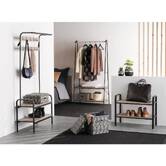 Portant à vêtements avec étagères, noir Jano