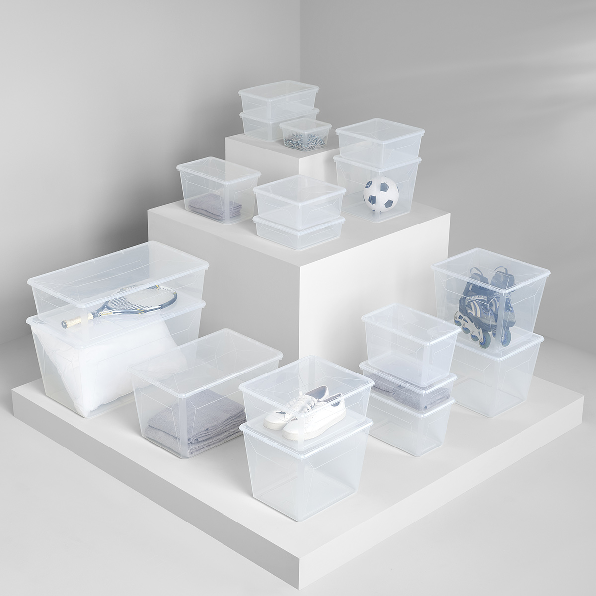 Boîte en plastique transparente 80l Simply+