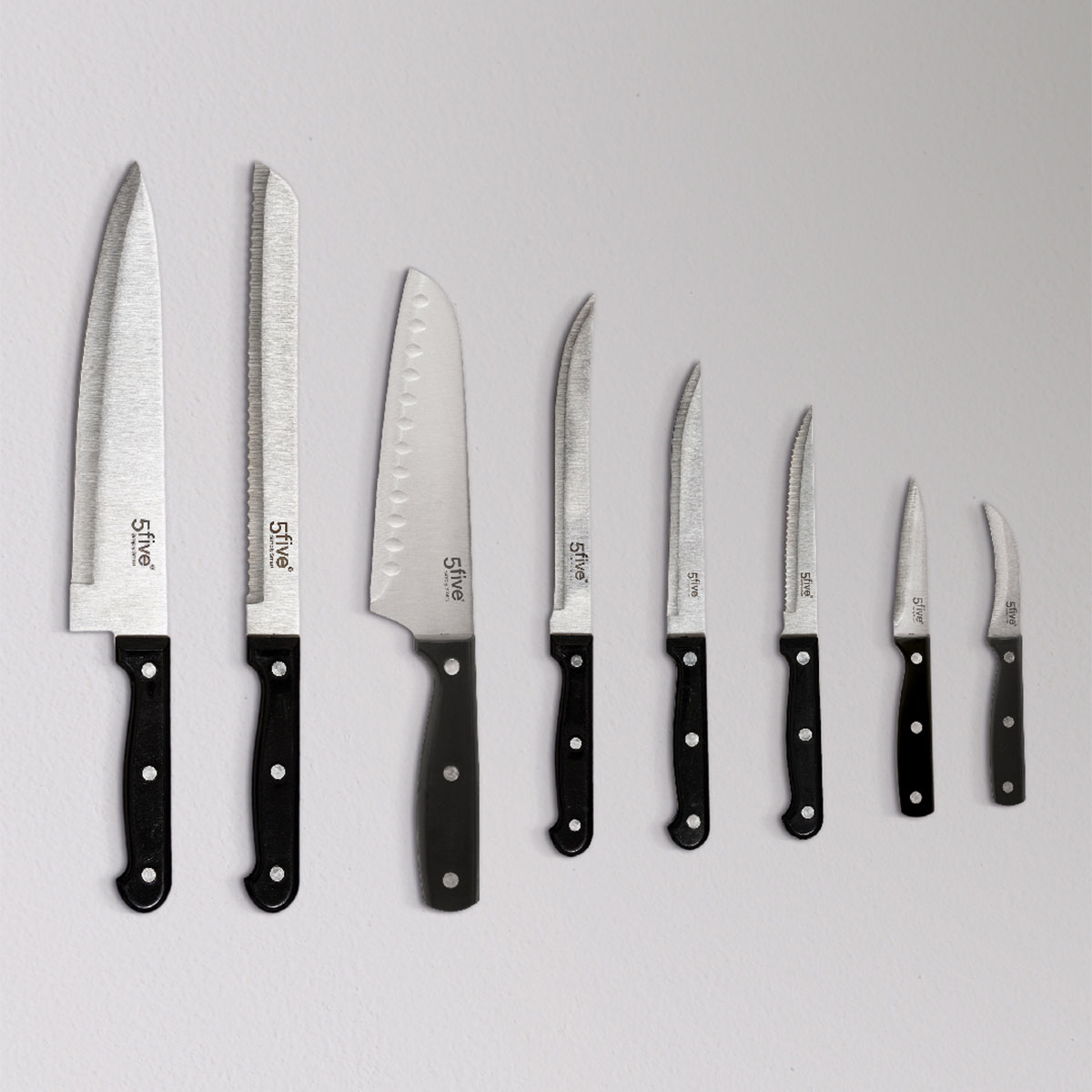 Couteau santoku inox - lame 17cm Essentiel black