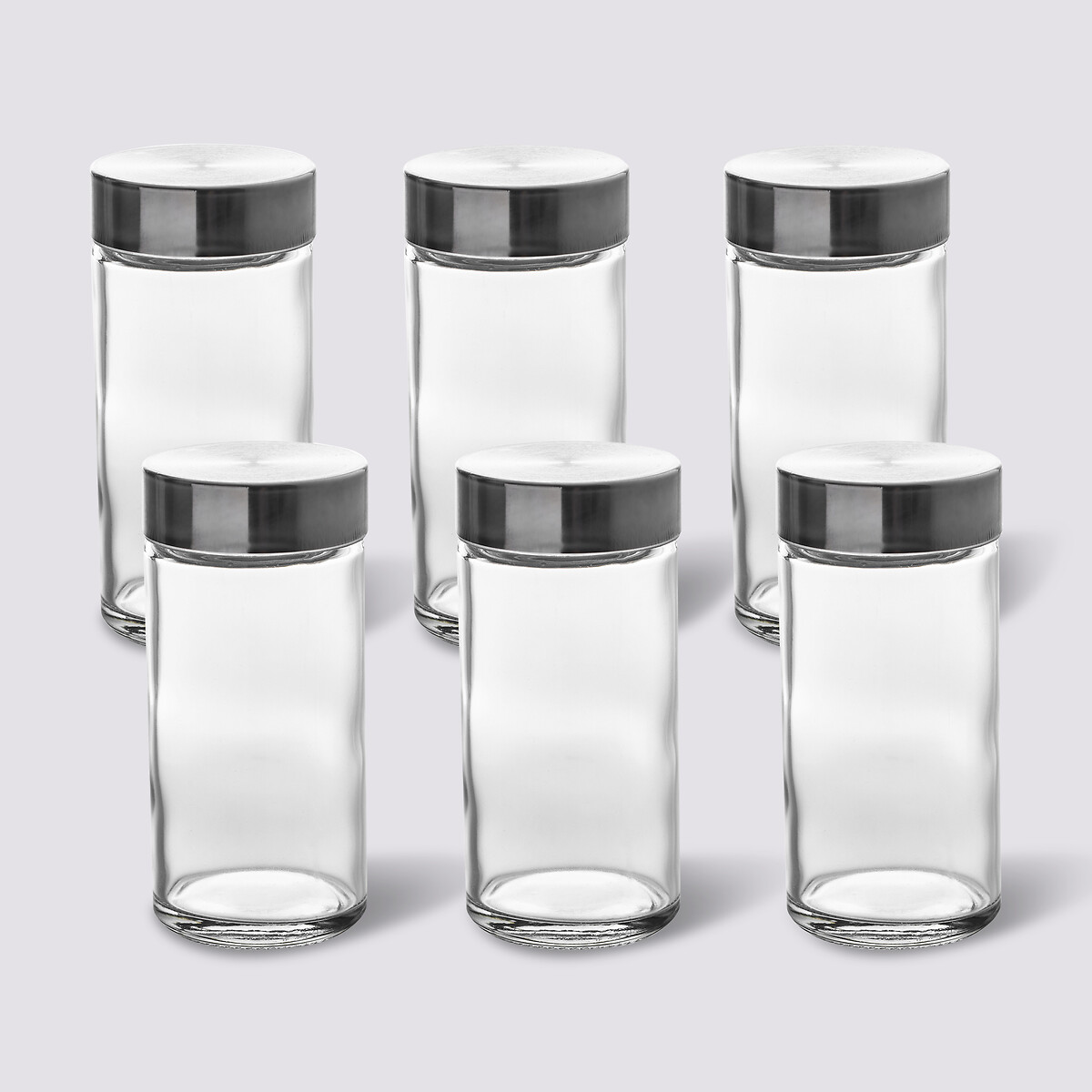 6 bocaux à épices 80ml couvercle inox 