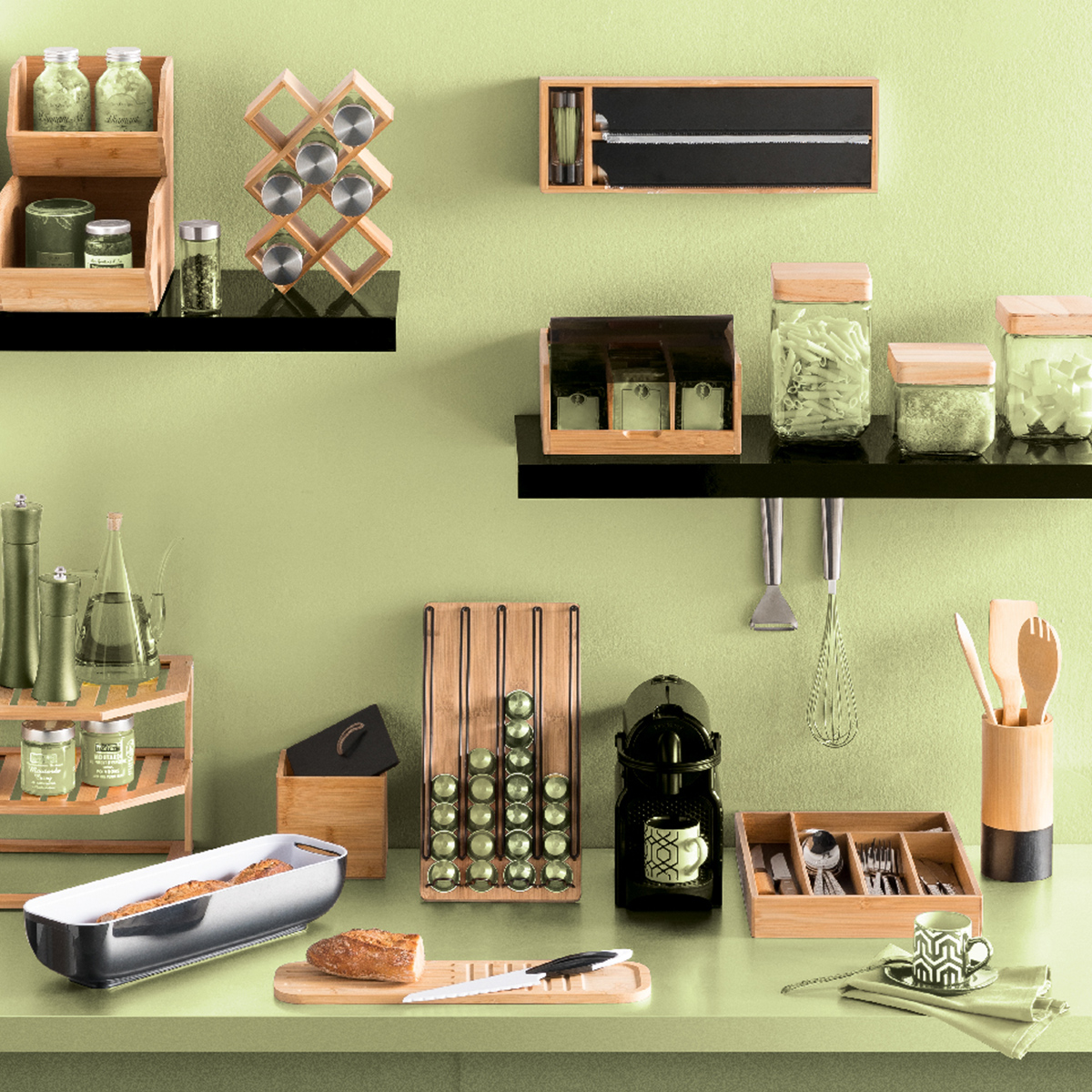 6 bocaux à épices 80ml couvercle inox 