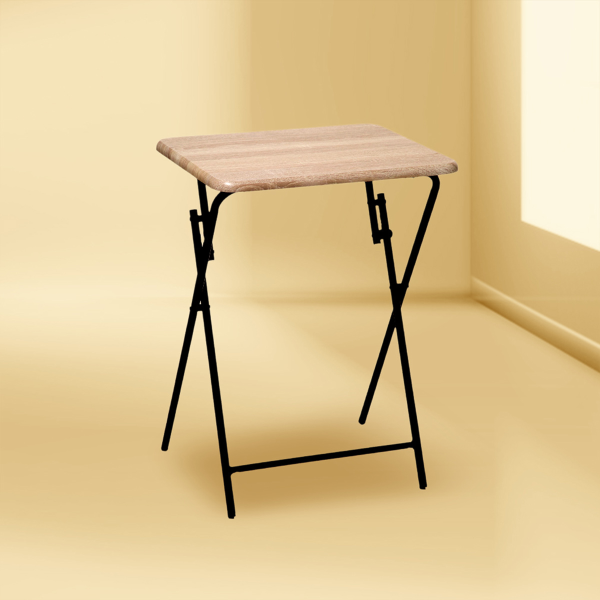 Table pliante 1 place, effet bois