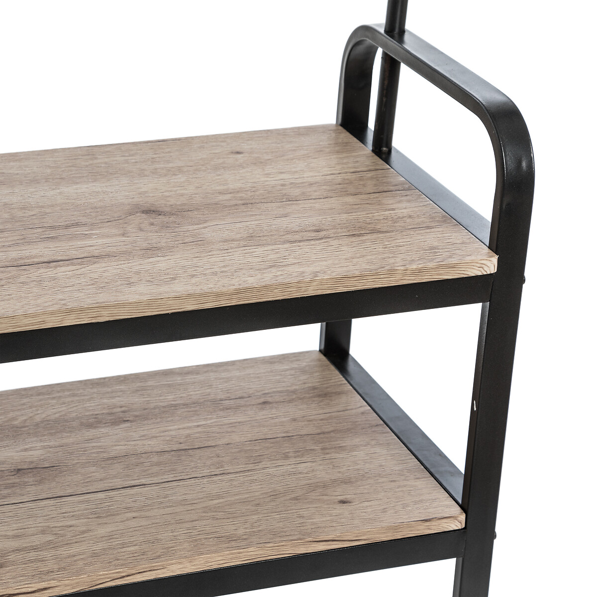 Penderie vestiaire 2 étagères - bois, noir Jano