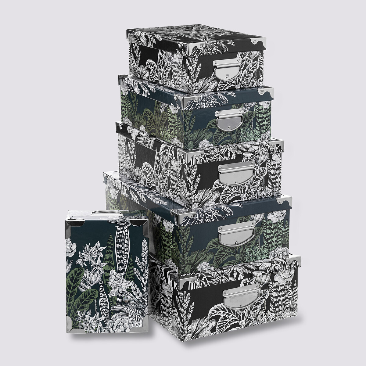 6 boîtes coin métal, multicolore Box'