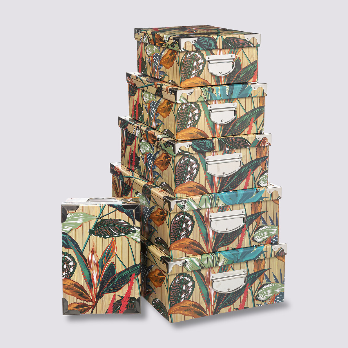 6 boîtes coin métal, multicolore Box'