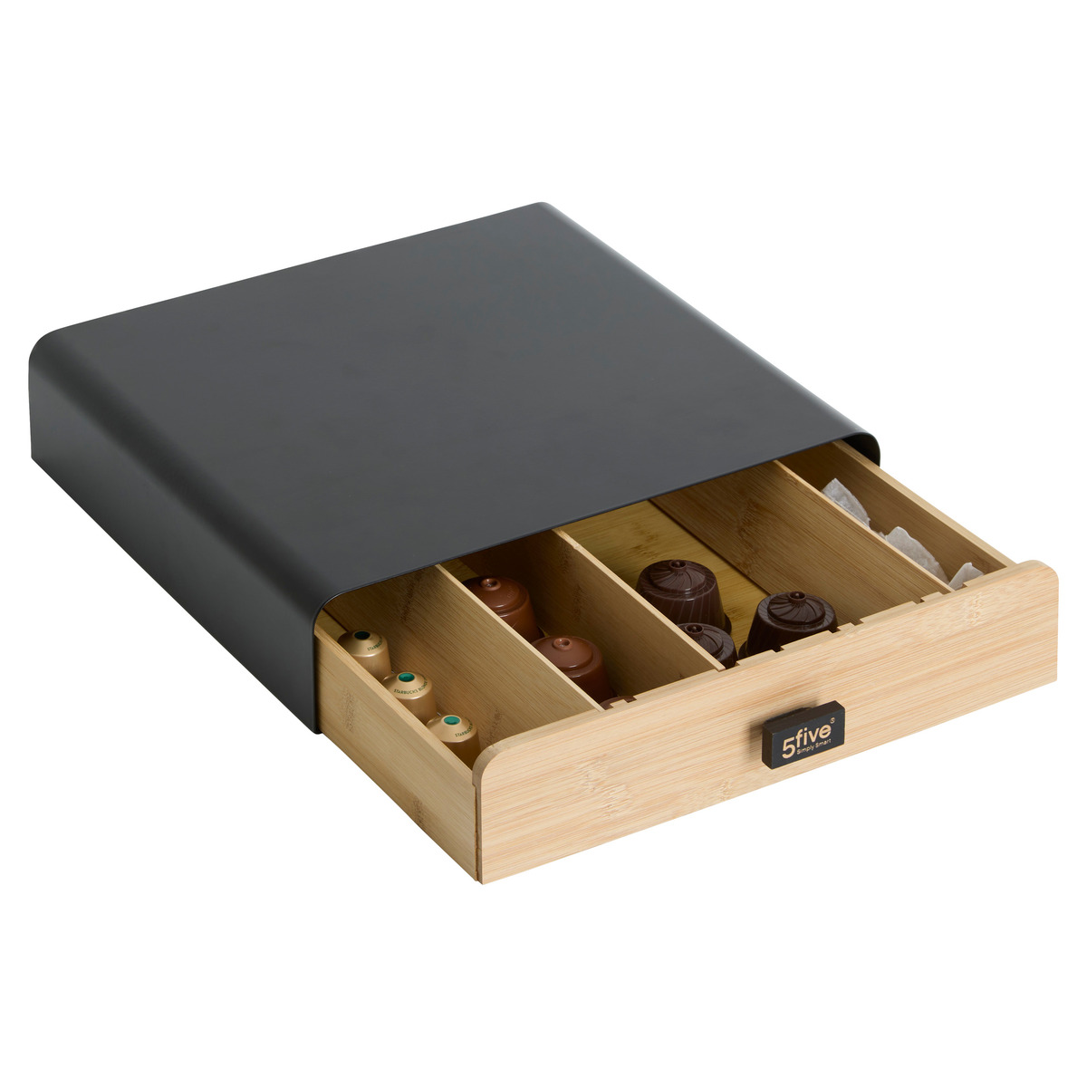 Porte-capsules 1 tiroir, noir Nera