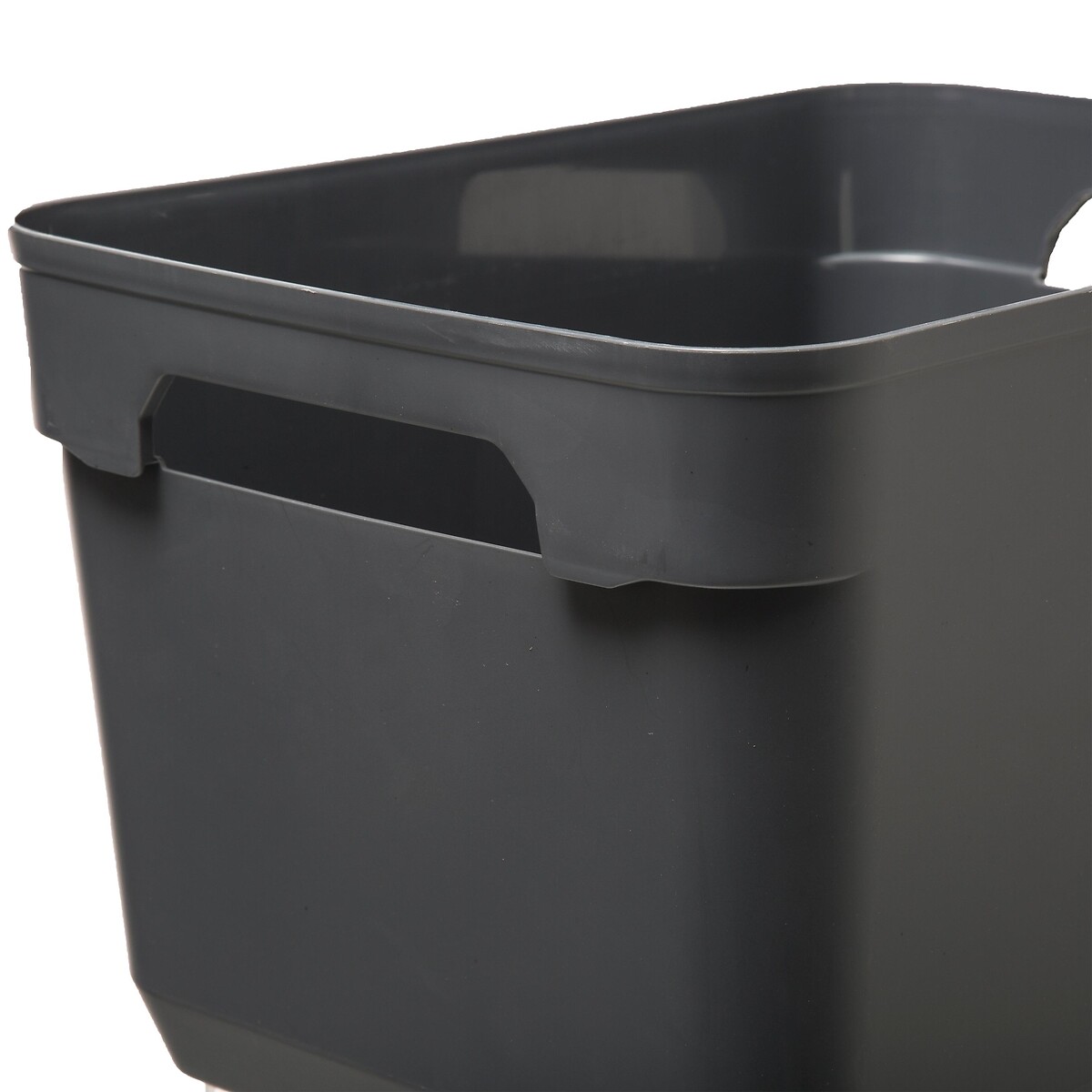 Panier en plastique grand modèle, gris Solutions+