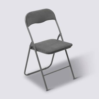 Chaise pliante en velours, gris anthracite 