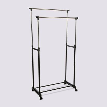 Portant à vêtements à roulettes double Extensio