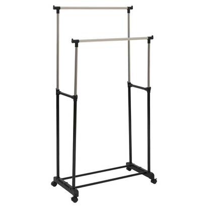 Portant à vêtements à roulettes double Extensio