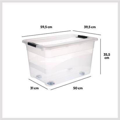 Boîtes 52l, transparent Easy roll