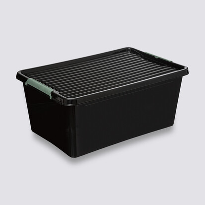 Boîte en plastique 60l, noir Clip'n box