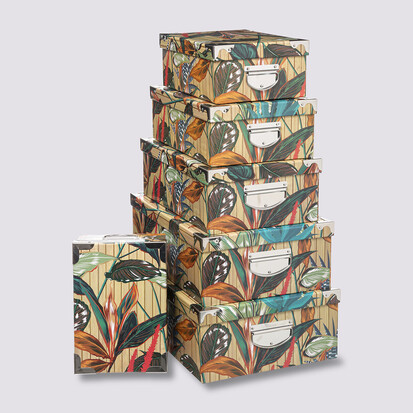 6 boîtes coin métal, multicolore Box'