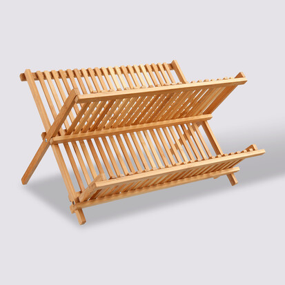 Égouttoir pliant 2 niveaux Bambou