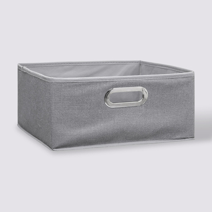 Panier tissu 31x15 cm, gris clair chiné Mix'n modul
