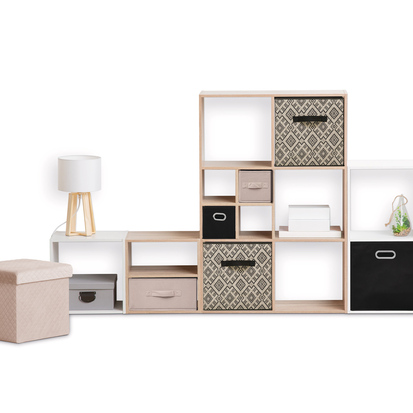 Panier tissu 31x31cm, motif noir/blanc Mix'n modul