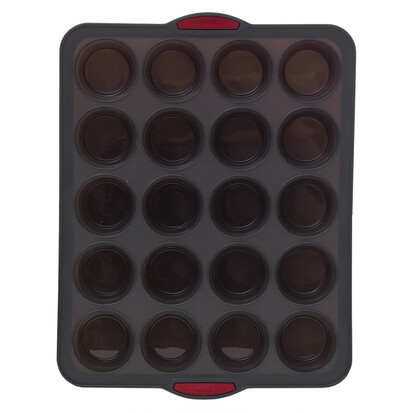 Moule 20 muffins silicone- noir,rouge Silitop