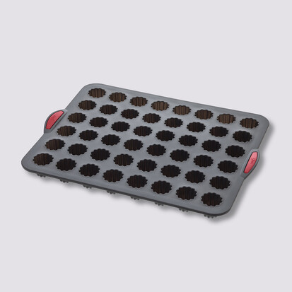 Moule 48 cannelés silicone- noir,rouge Silitop
