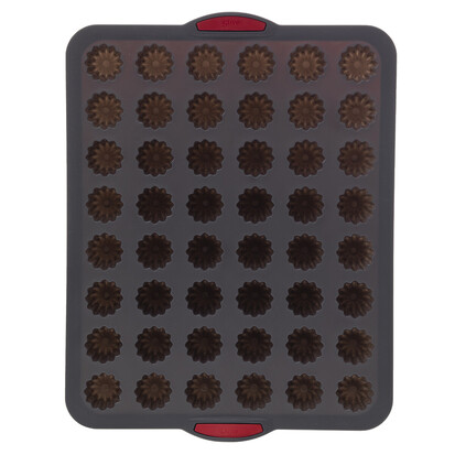 Moule 48 cannelés silicone- noir,rouge Silitop