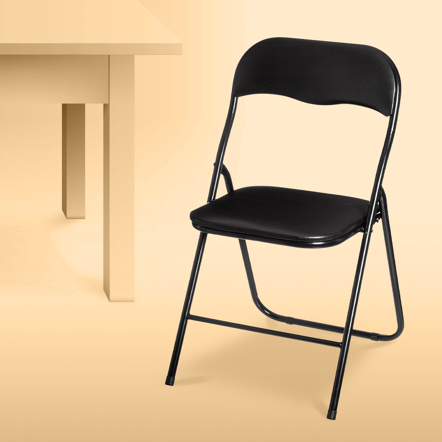 Chaise pliante, noir 