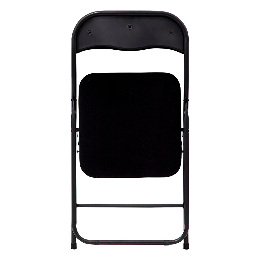 Chaise pliante en velours, noir 