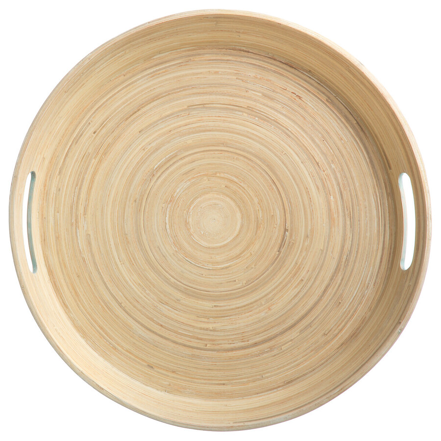 Plateau bambou 42cm, blanc Modern color