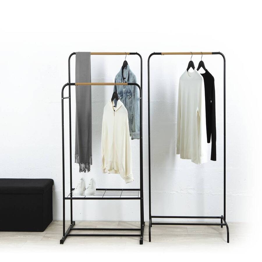 Portant à vêtements simple, noir Blackwood