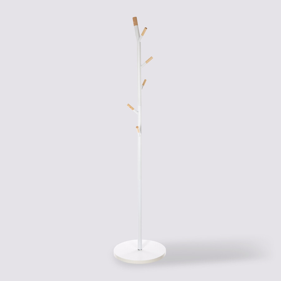 Porte-manteaux 6 crochets métal, blanc Natureo