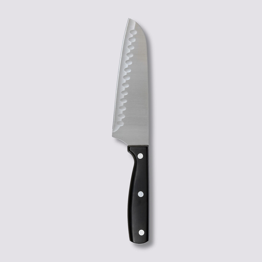 Couteau santoku inox - lame 17cm Essentiel black