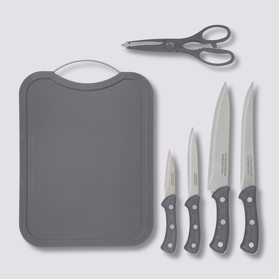 Planche à découper 4 couteaux et ciseaux 