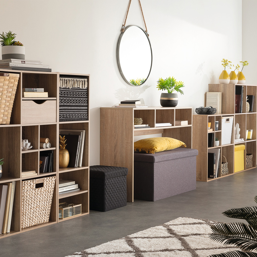 Pouf double pliant, gris Mix'n modul