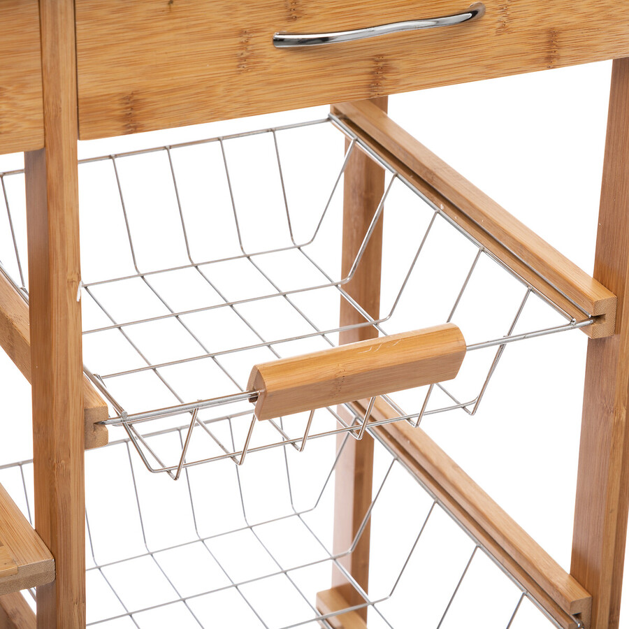 Desserte grand modèle tiroirs/paniers Bambou