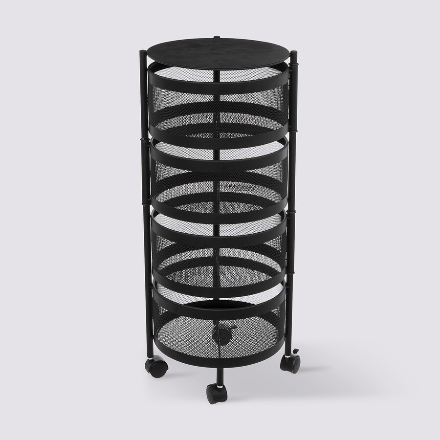 Desserte à roulettes 4 étages, noir Mayaj