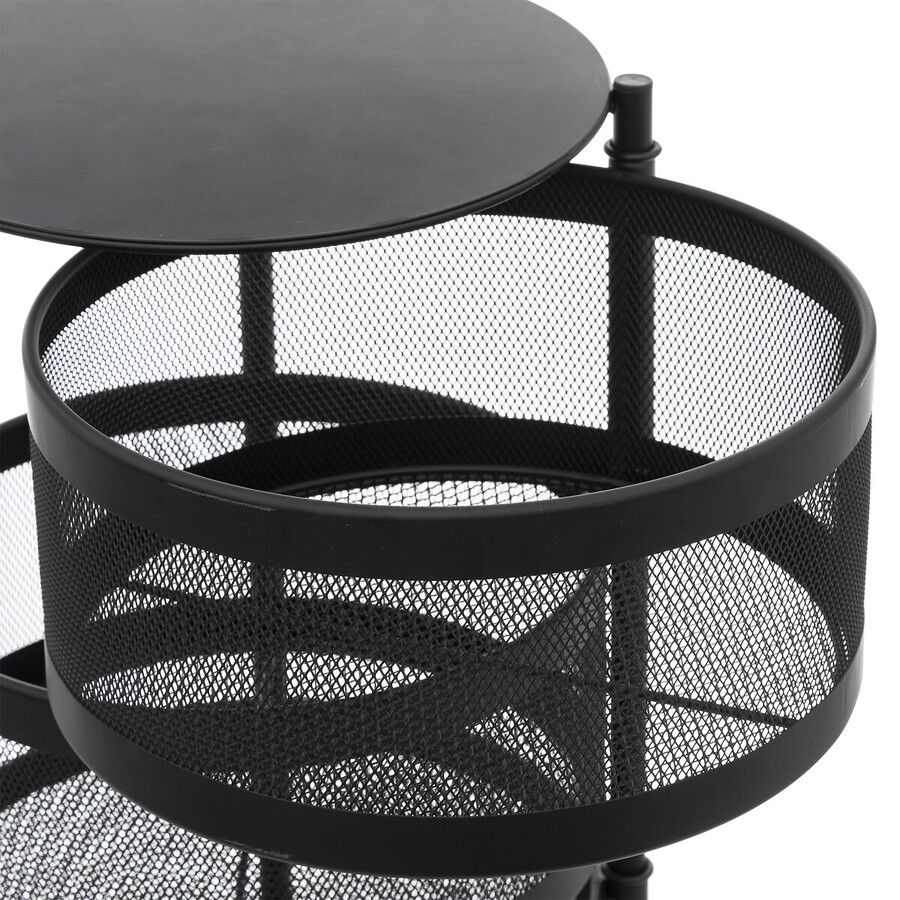 Desserte à roulettes 4 étages, noir Mayaj