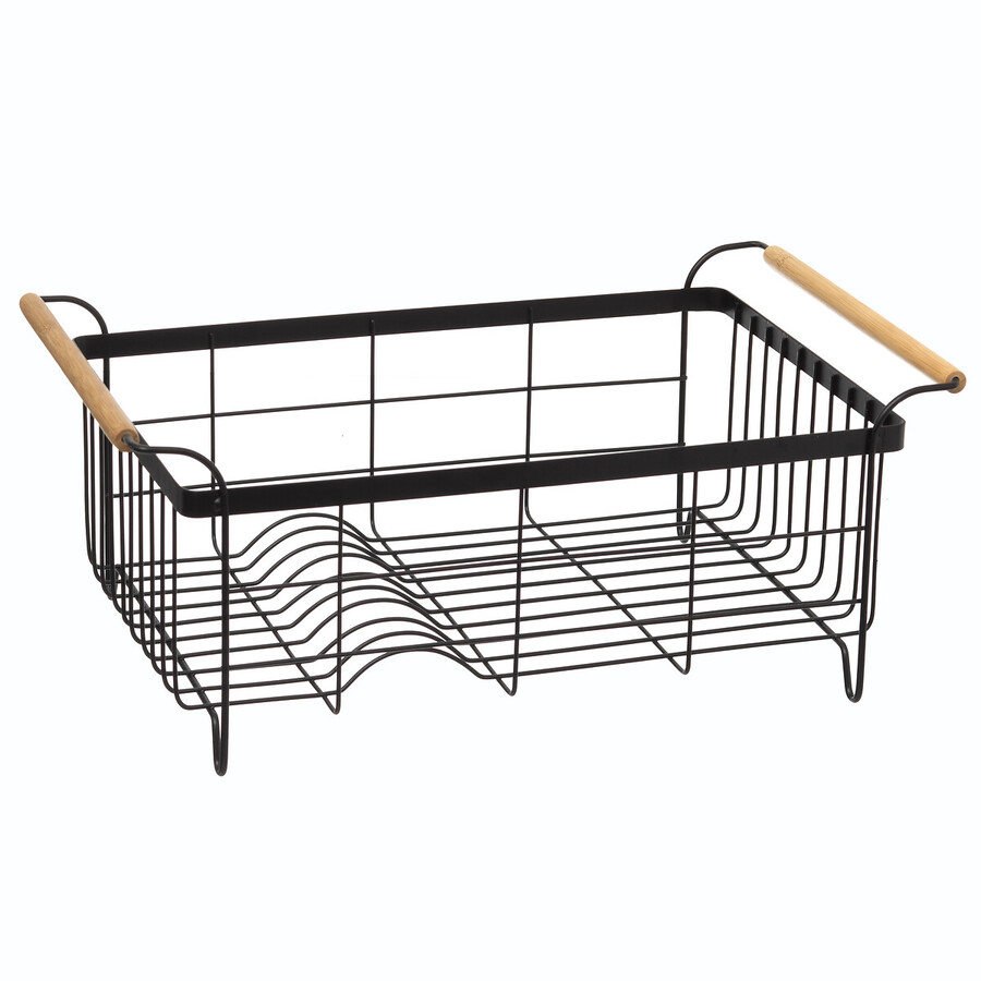 Égouttoir fer avec plateau, noir Blackwood