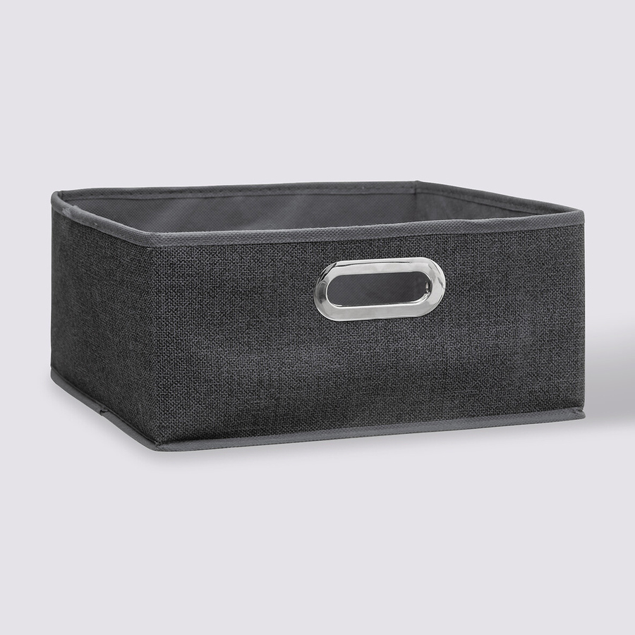Panier tissu 31x15 cm, gris foncé chiné Mix'n modul