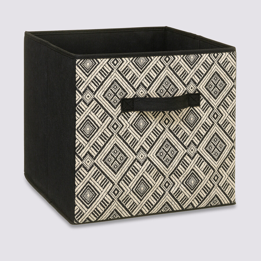 Panier tissu 31x31cm, motif noir/blanc Mix'n modul