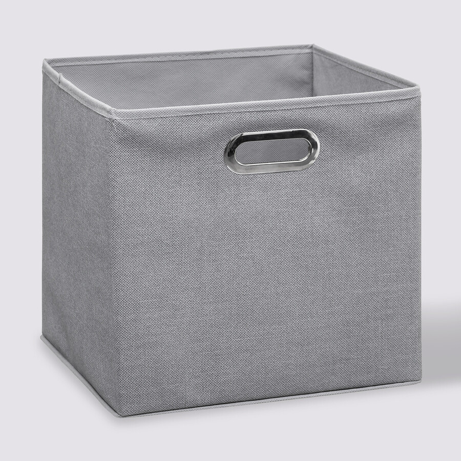 Panier tissu 31x31 cm, gris clair chiné Mix'n modul