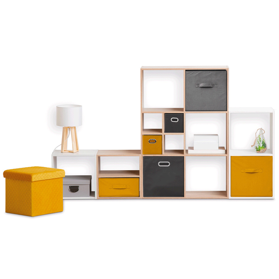 Panier velours 31x31 cm, gris anthracite Mix'n modul